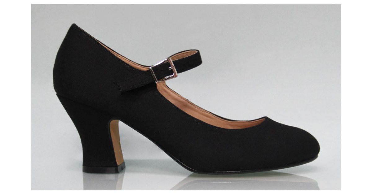 Zapato Flamenca Lona Negro