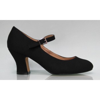 Black Canvas Flamenco Shoe