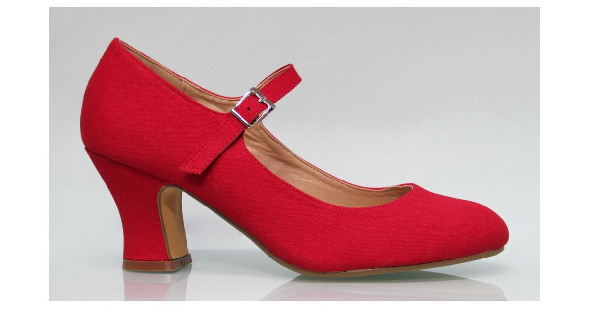 Chaussure Flamenco Toile Rouge Chaussure Flamenco Toile Rouge