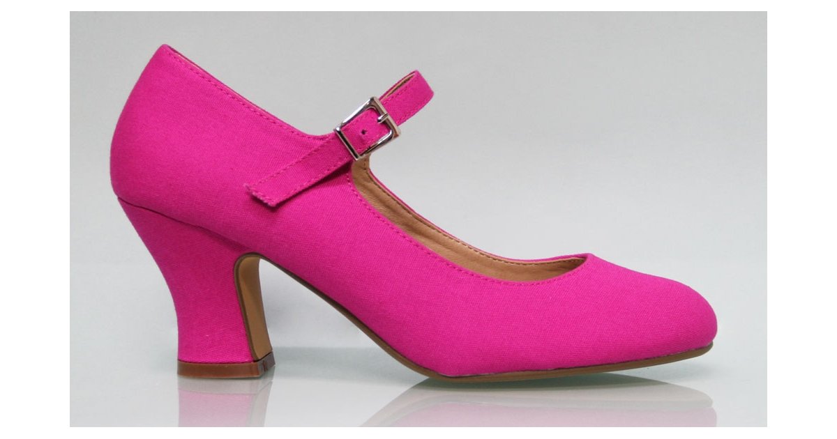 Zapato Flamenca Lona Fucsia Zapato Flamenca Lona Fucsia