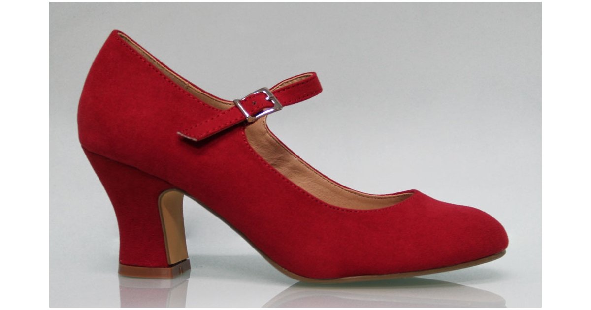 Chaussure de flamenco en daim rouge Chaussure de flamenco en daim rouge