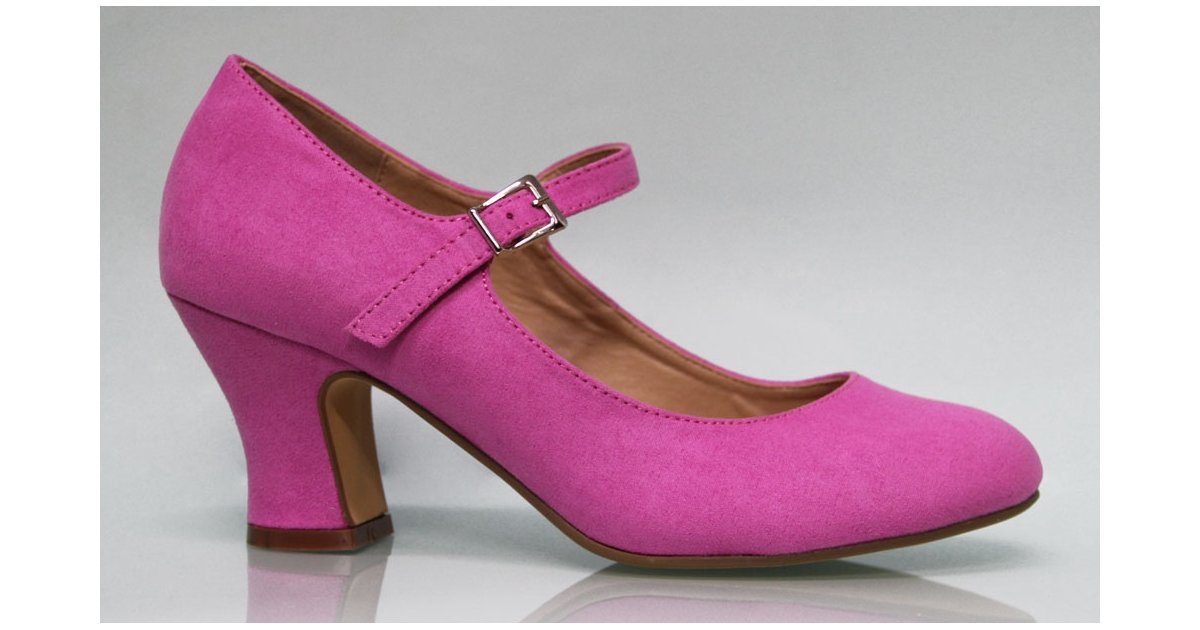 Fucsia Suede Flamenco Shoe