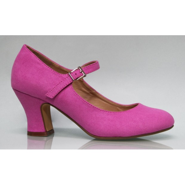 Chaussure de flamenco en daim fucsia Chaussure de flamenco en daim fucsia