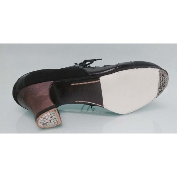 Zapato Profesional Piel y Charol Negro con Cordones