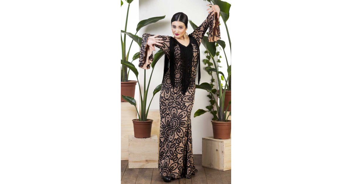 Robe Flamenco À Imprimé Camel Robe Flamenco À Imprimé Camel