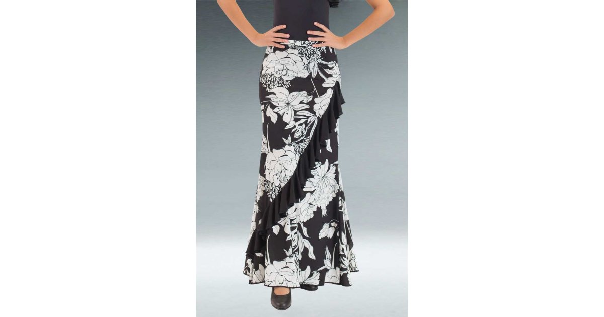 Falda Flamenco Negra Estampada Falda Flamenco Negra Estampada