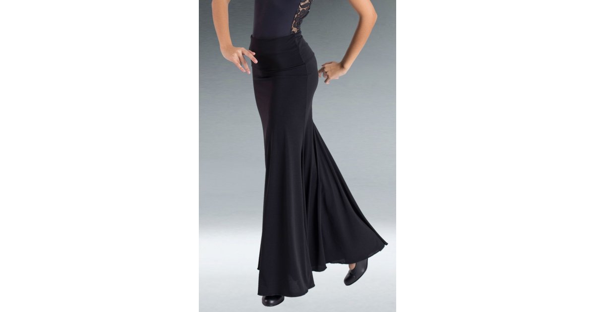 Godet Black Flamenco Skirt