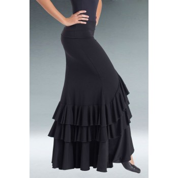 Falda Flamenco Negra 3 Volantes