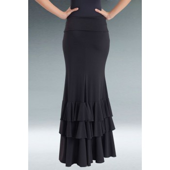 Falda Flamenco Negra 3 Volantes