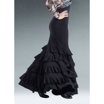 Black Flamenco Skirt Ruffles