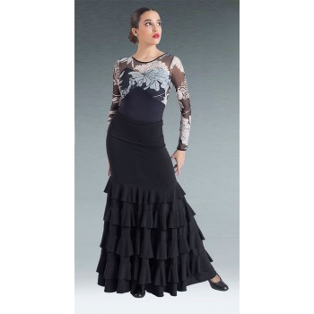 Jupe Flamenco Noire Volants