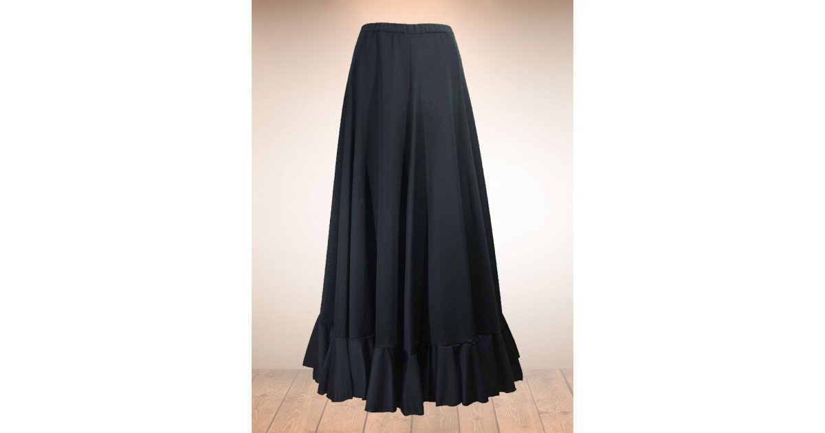 Jupe Flamenco Noire Godets 1 Volant Jupe Flamenco Noire Godets 1 Volant