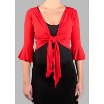 Femme cardigan flamenco rouge