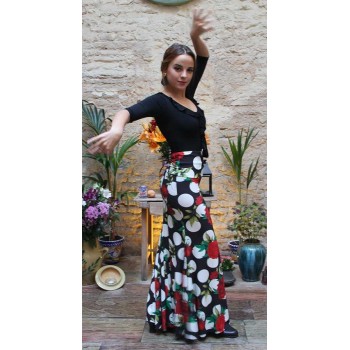 Godet Print Flamenco Skirt