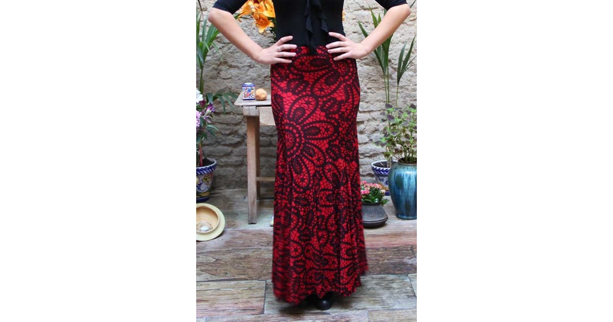 Jupe Flamenco Imprimée Rouge Jupe Flamenco Imprimée Rouge