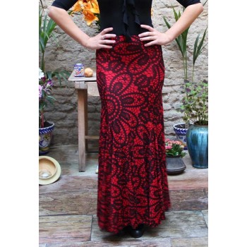 Red Print Flamenco Skirt