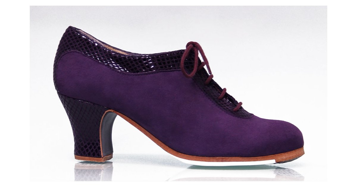 Professional Flamenco Dance Shoe Buttoned Suede Leather and Snake Skin Fantasy Professional Flamenco Dance Shoe Buttoned Suede Leather and Snake Skin Fantasy
