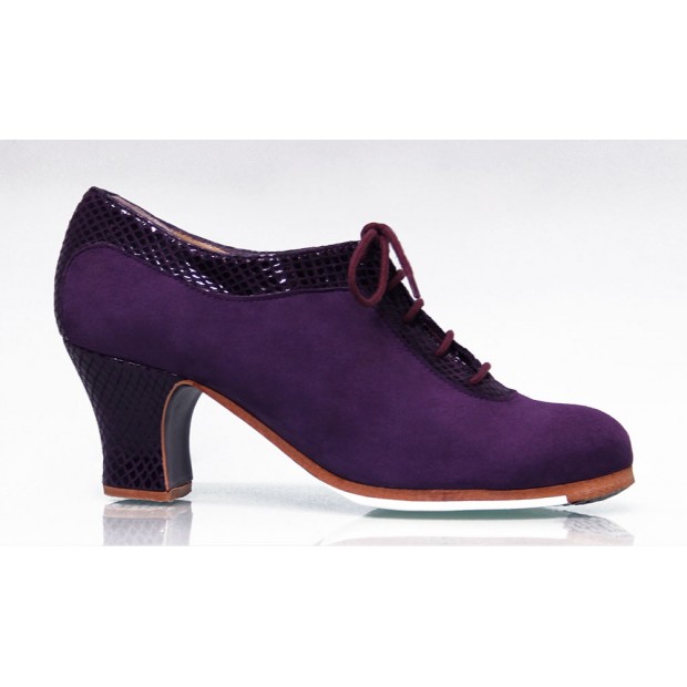 Professional Flamenco Dance Shoe Buttoned Suede Leather and Snake Skin Fantasy Professional Flamenco Dance Shoe Buttoned Suede Leather and Snake Skin Fantasy