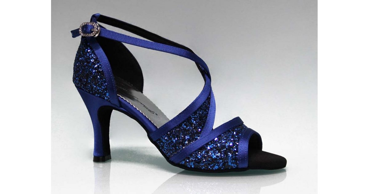 Zapato para Baile de Salón Combinado Azul y Glitter Zapato para Baile de Salón Combinado Azul y Glitter
