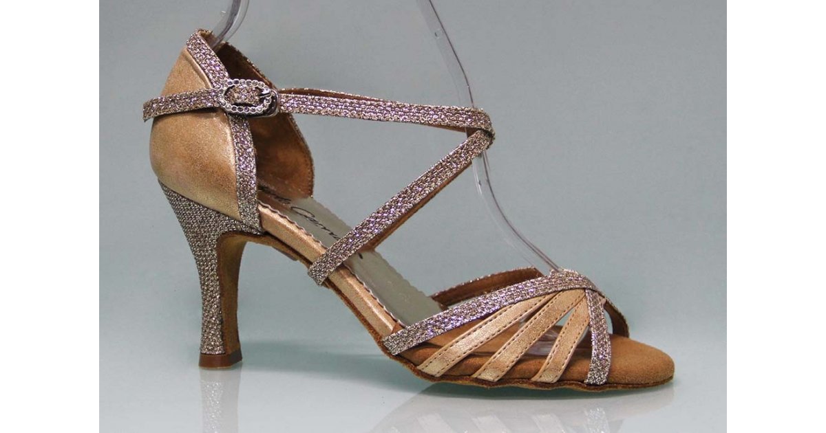 Gold and Fantasy Combined Ballroom Dance Shoe