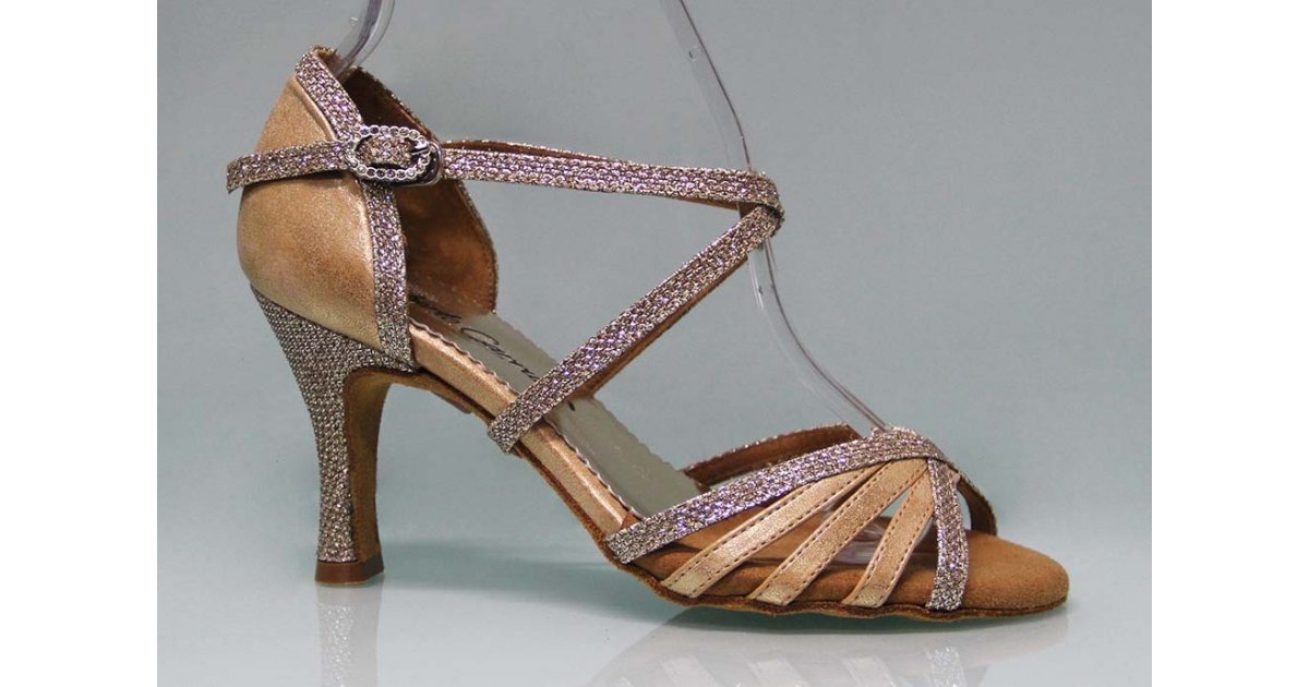 Zapato para Baile de Salón Combinado Oro y Fantasía Zapato para Baile de Salón Combinado Oro y Fantasía