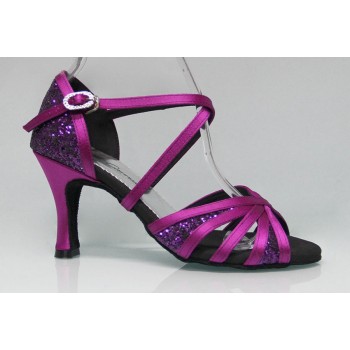 Zapato para Baile de Salón Combinado Morado y Glitter