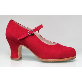 Chaussure de danse flamenco professionnelle en daim rouge