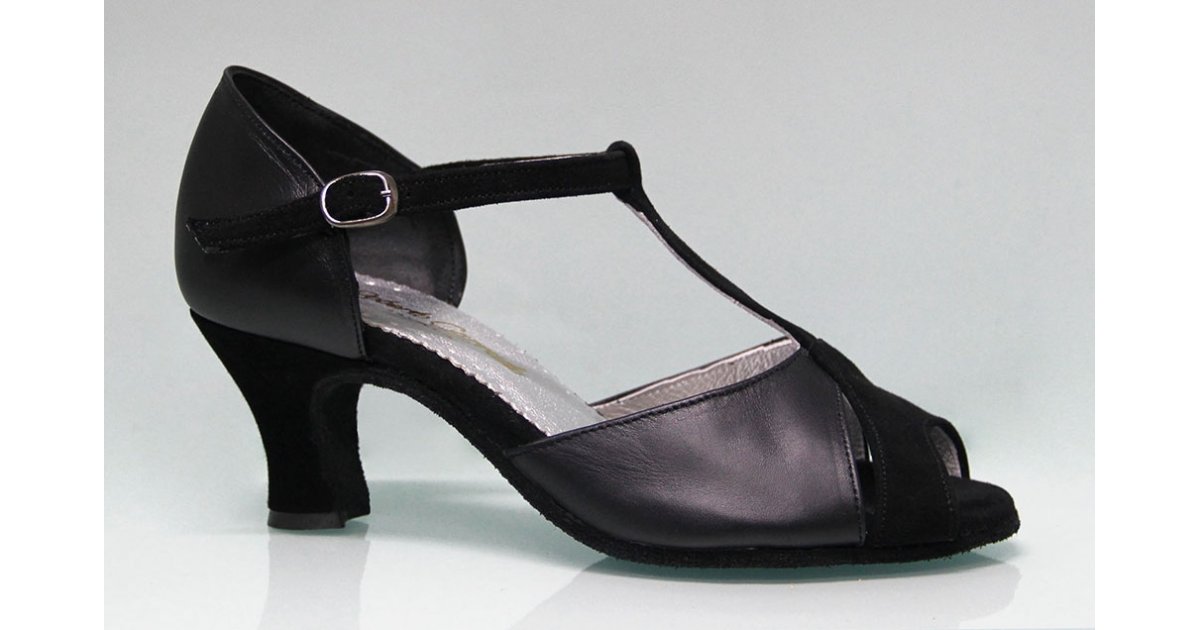 Black Leather and Suede Combined Ballroom Dance Shoe Black Leather and Suede Combined Ballroom Dance Shoe