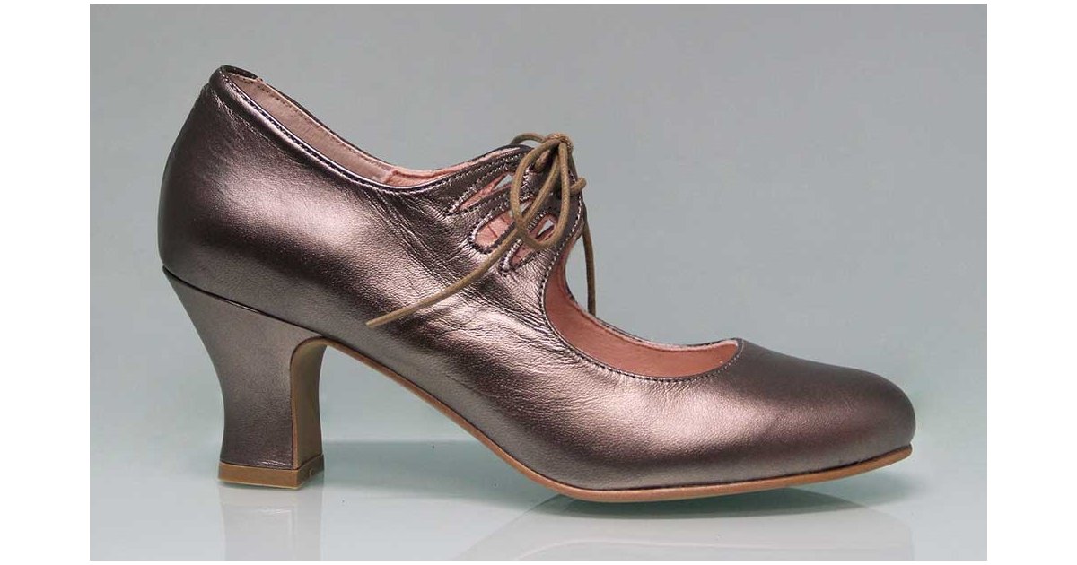 Flamenca Cordones Piel Metalizado Bronce Flamenca Cordones Piel Metalizado Bronce
