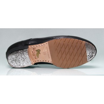 Chaussure de flamenco professionnelle noire à talon bas