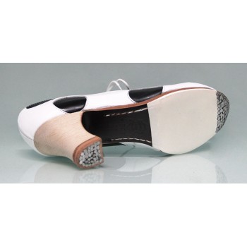 Professional Flamenco Dance Shoe Black and White Leather