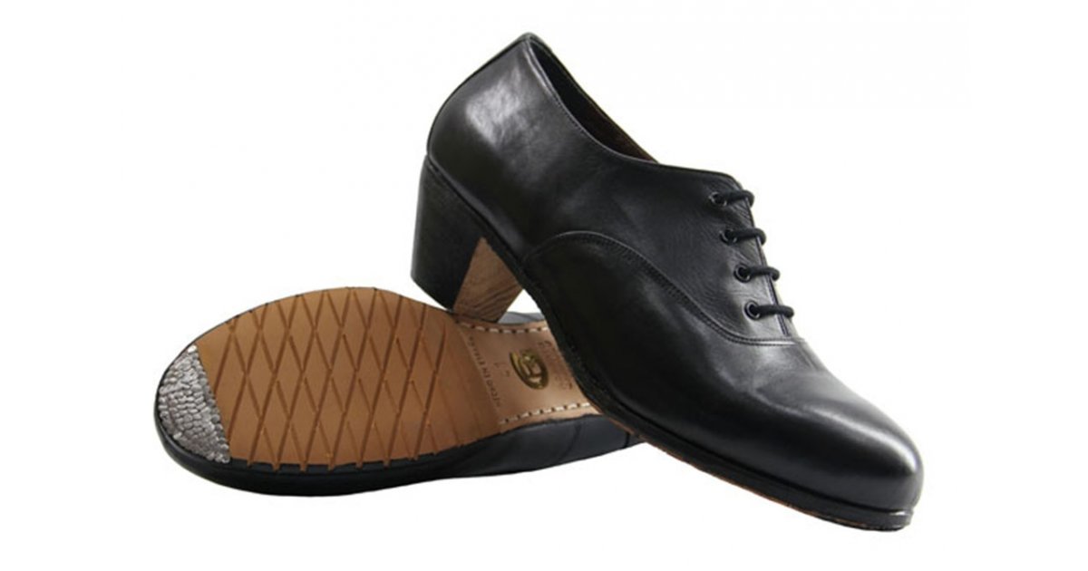 Black Leather Professional Flamenco Shoe