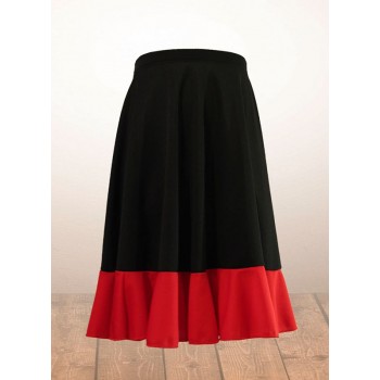 Falda Flamenco Niña Negra y Roja