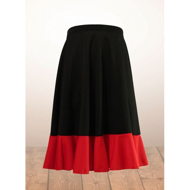 Falda Flamenco Niña Negra y Roja