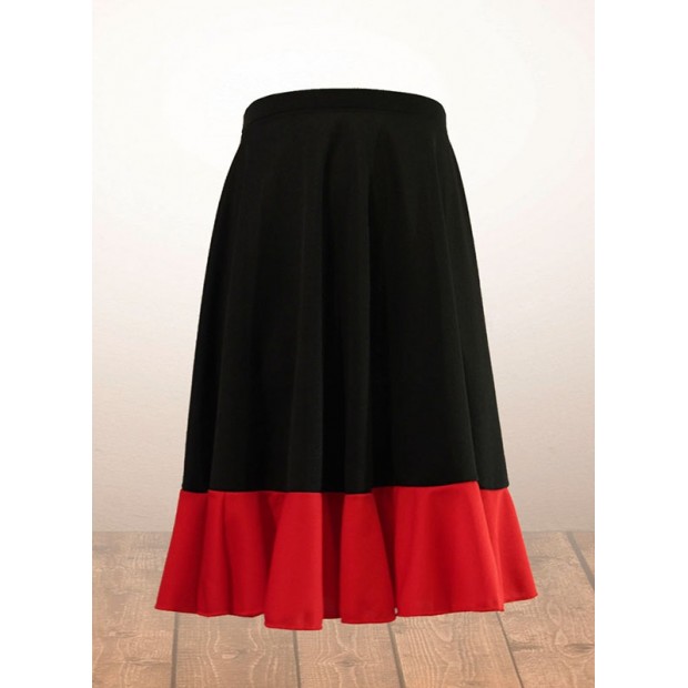Jupe flamenco fille noire et rouge