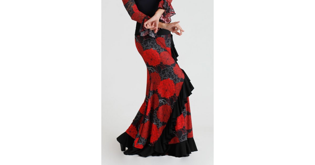 Falda Flamenco Entallada Claveles Falda Flamenco Entallada Claveles