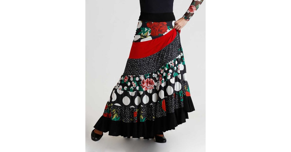Falda Flamenco Canesú Multicolor Falda Flamenco Canesú Multicolor