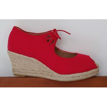 Red Esparto Shoe With Laces...