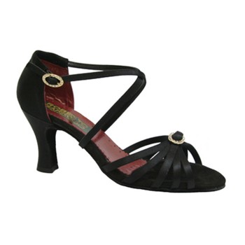 Black Satin Salon Dance Shoe