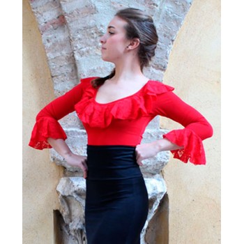 Top Flamenco Rouge Volants...