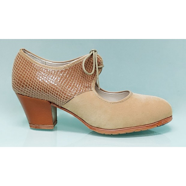 Zapato baile profesional en ante y fantasía