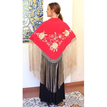 Red Shawl Hand Embroidered...