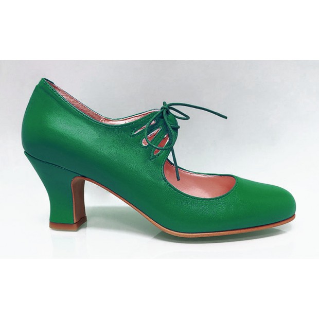Flamenca Green Leather Laces