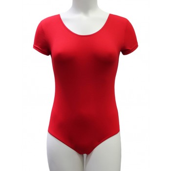 Red Short Sleeve Maillot Lady