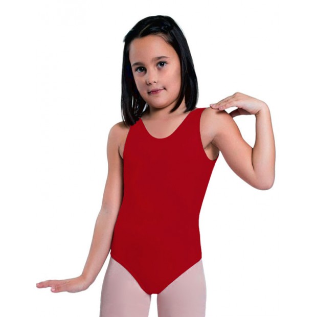 Girl's Maillot Red Wide Strap
