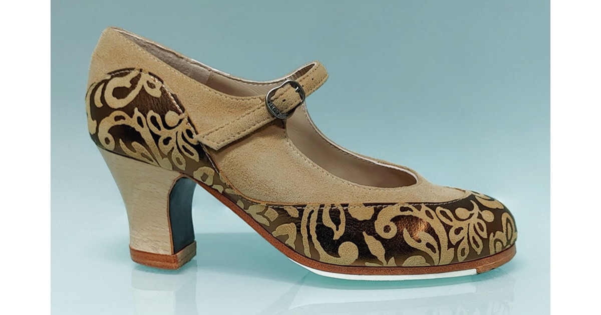 Zapato baile Flamenco para Mujer- Color Beige