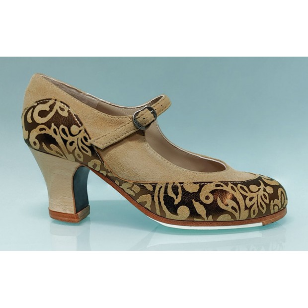 Zapato baile flamenco en color oro para mujer y niñas