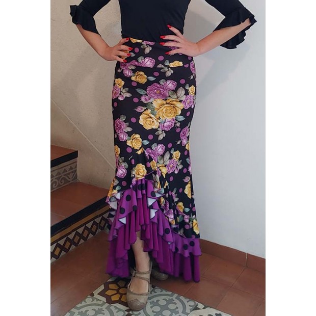 Printed Flamenco Skirt with...