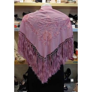 Pink Embroidered Shawl with...