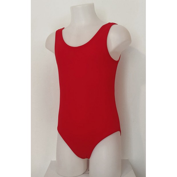Girl's Maillot Red Wide Strap
